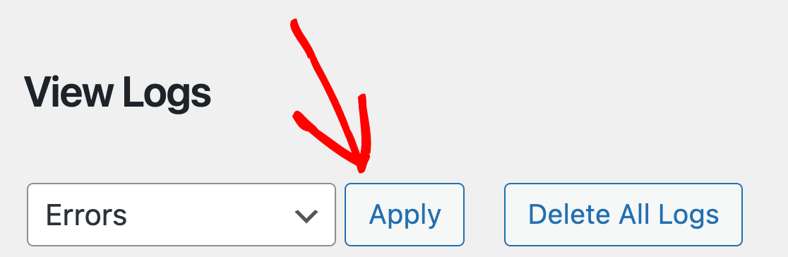 Filtering logs in WPForms