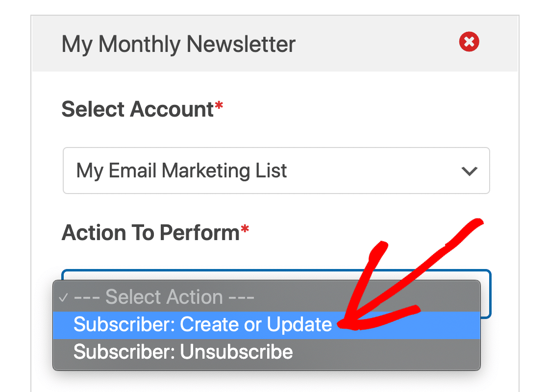 Unsubscribe or create GetResponse subscriber