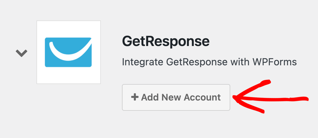 Adding a new GetResponse account to WPForms