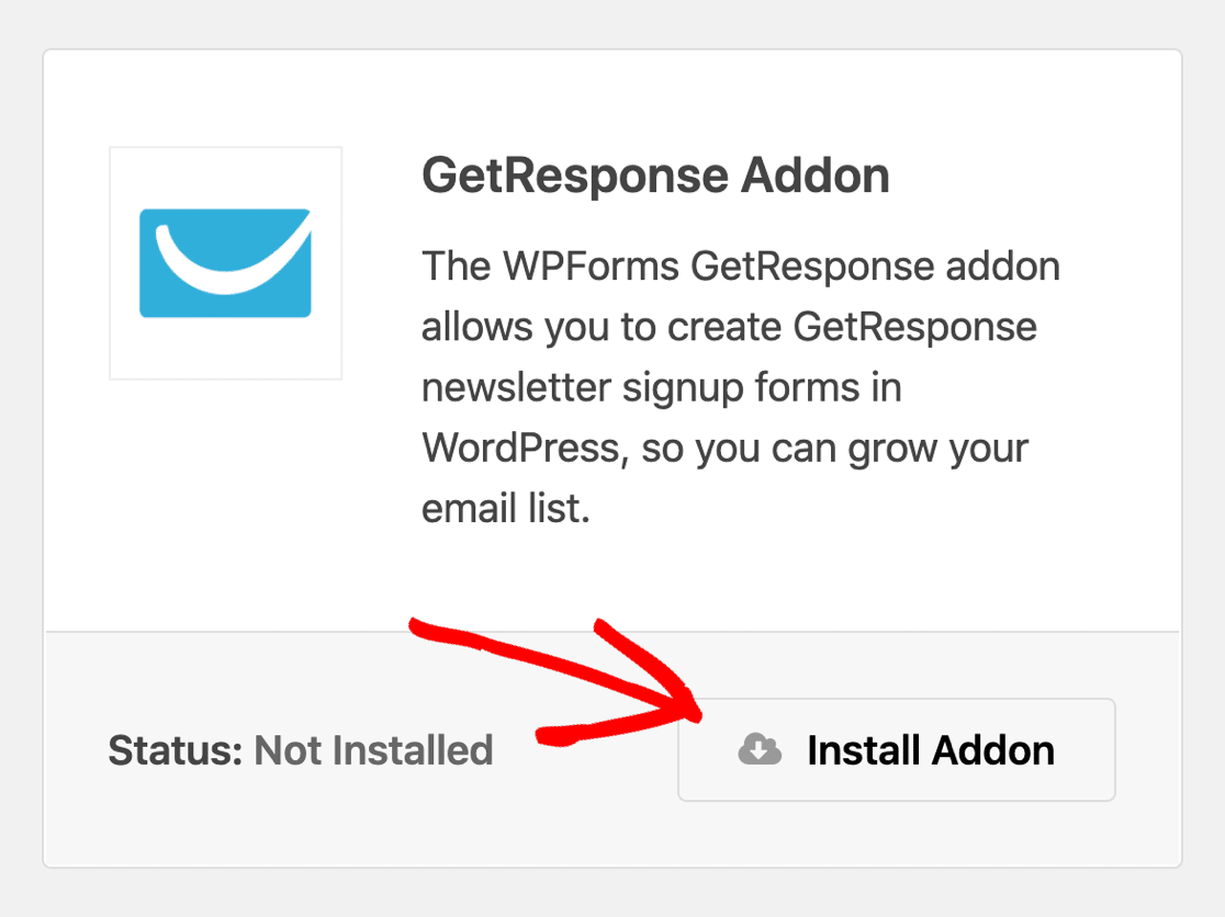 Install the GetResponse addon in WordPress