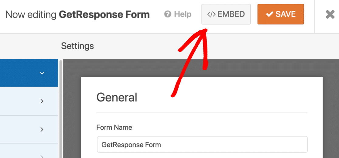 Embed GetResponse WordPress form