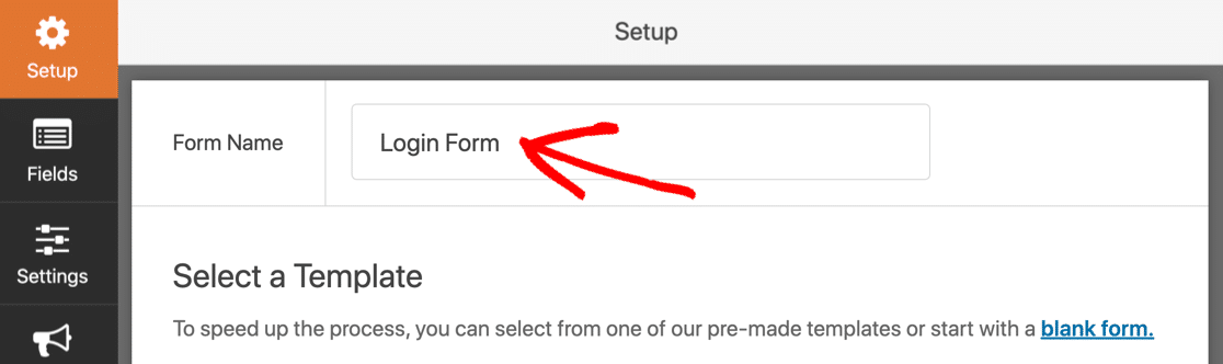 Name your custom login form