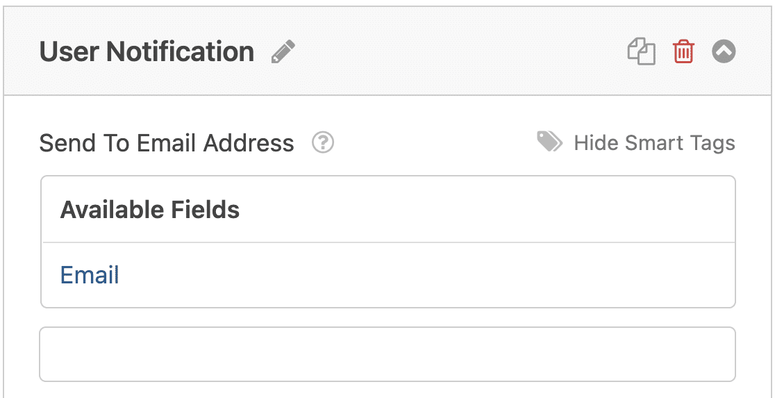 Adding the user's email to a notification using a Smart Tag