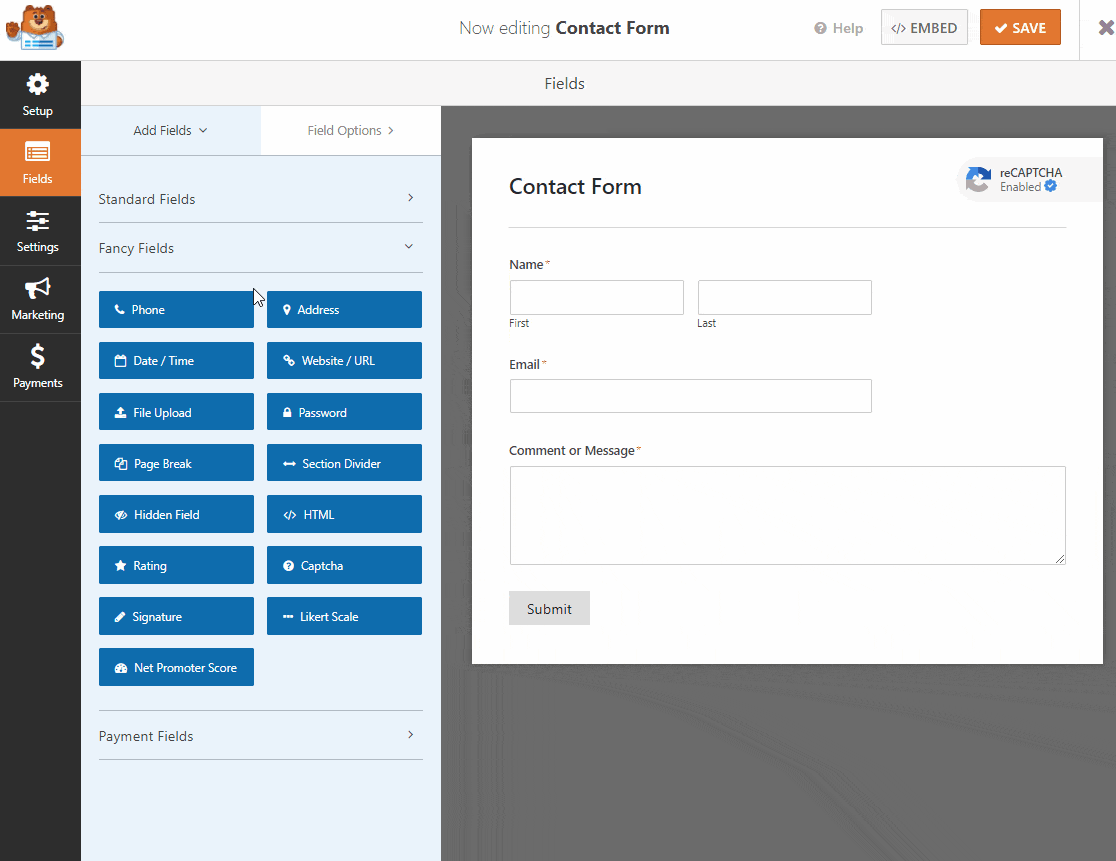 online form builder drag and drop dashboard