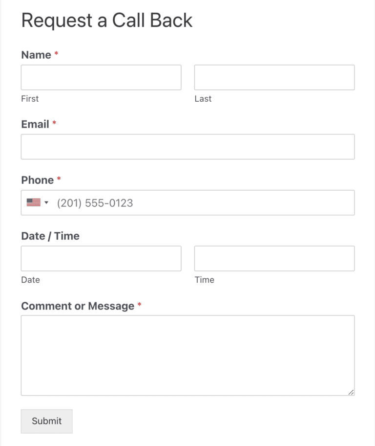 How to Make a Request a Call Back Form in WordPress