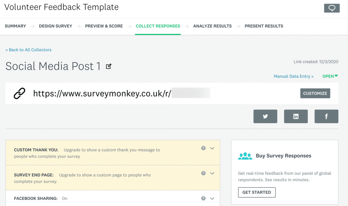 Share SurveyMonkey study