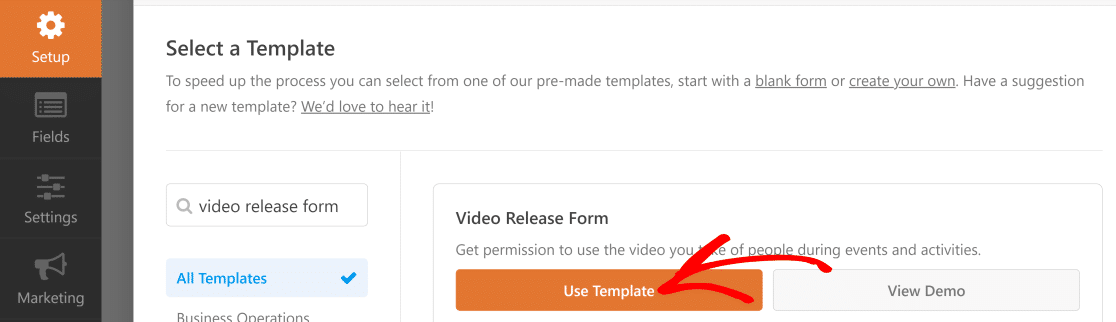 Video release form