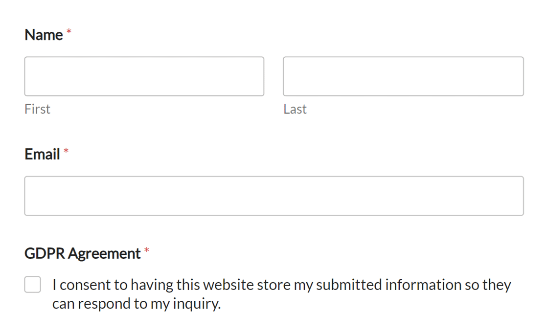 GDPR form example