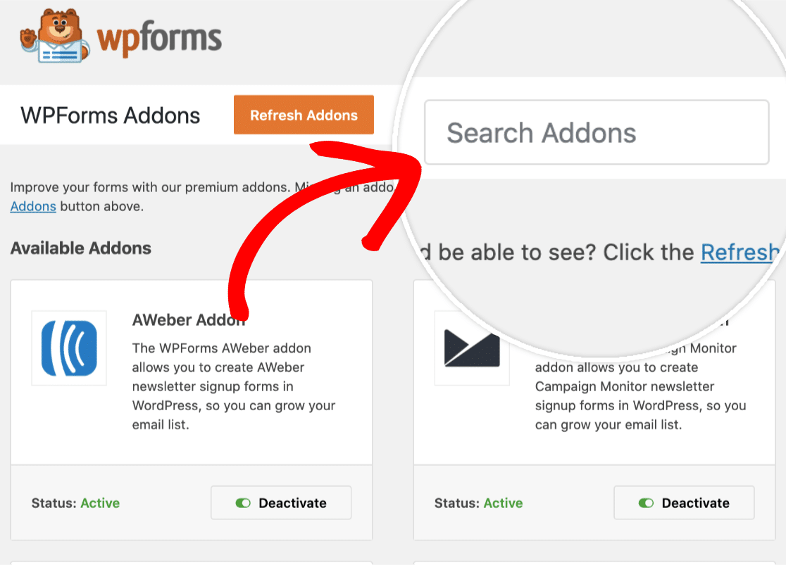 Search For The Addon