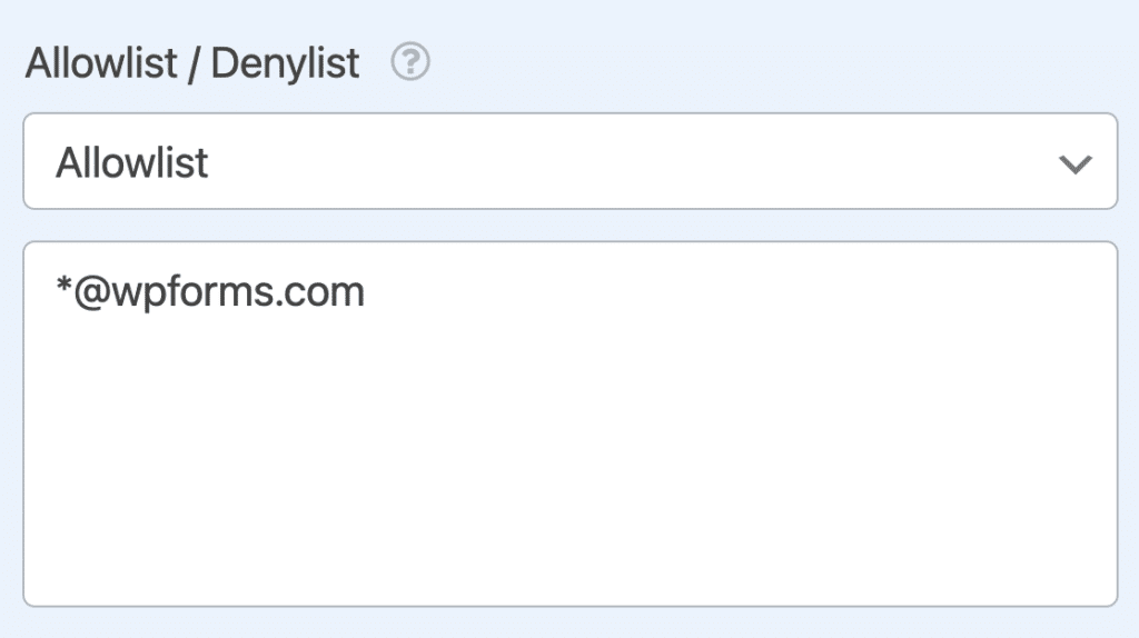 Créer une liste d'autorisation dans WPForms