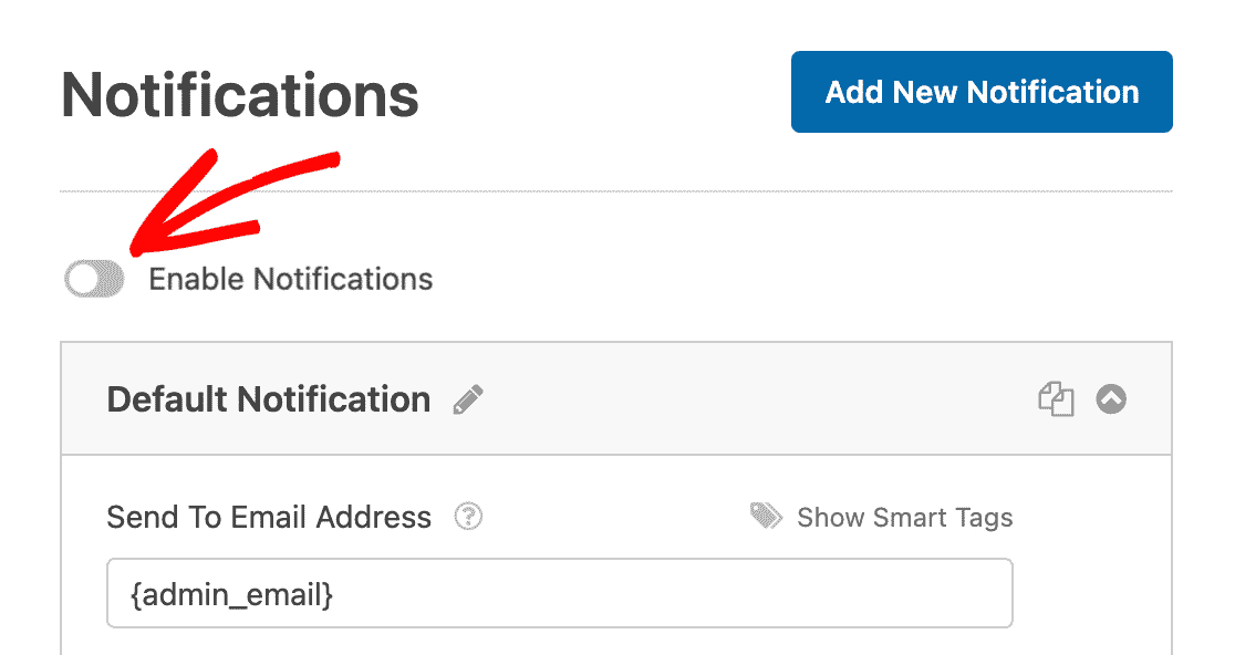 Disabling email notifications for a form