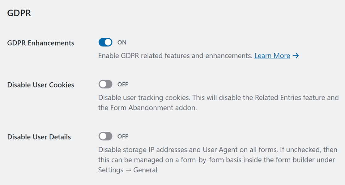 GDPR enhancements