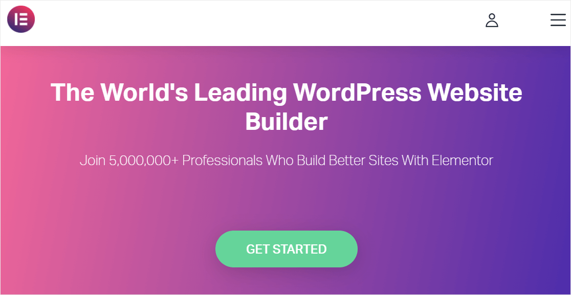 Elementor Pro homepage