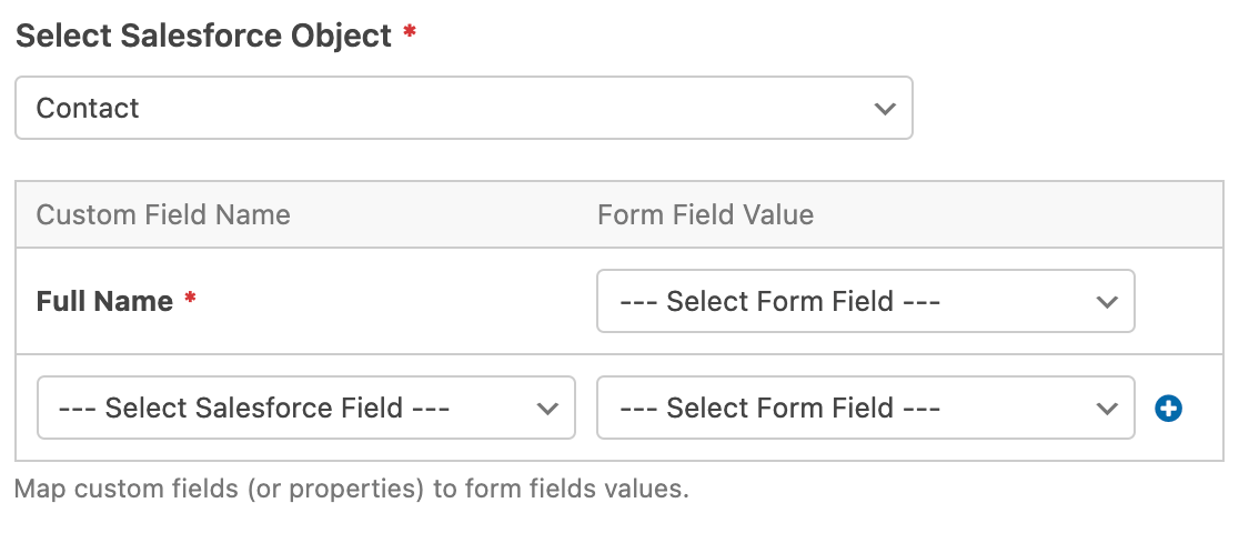 Mapping Salesforce custom fields