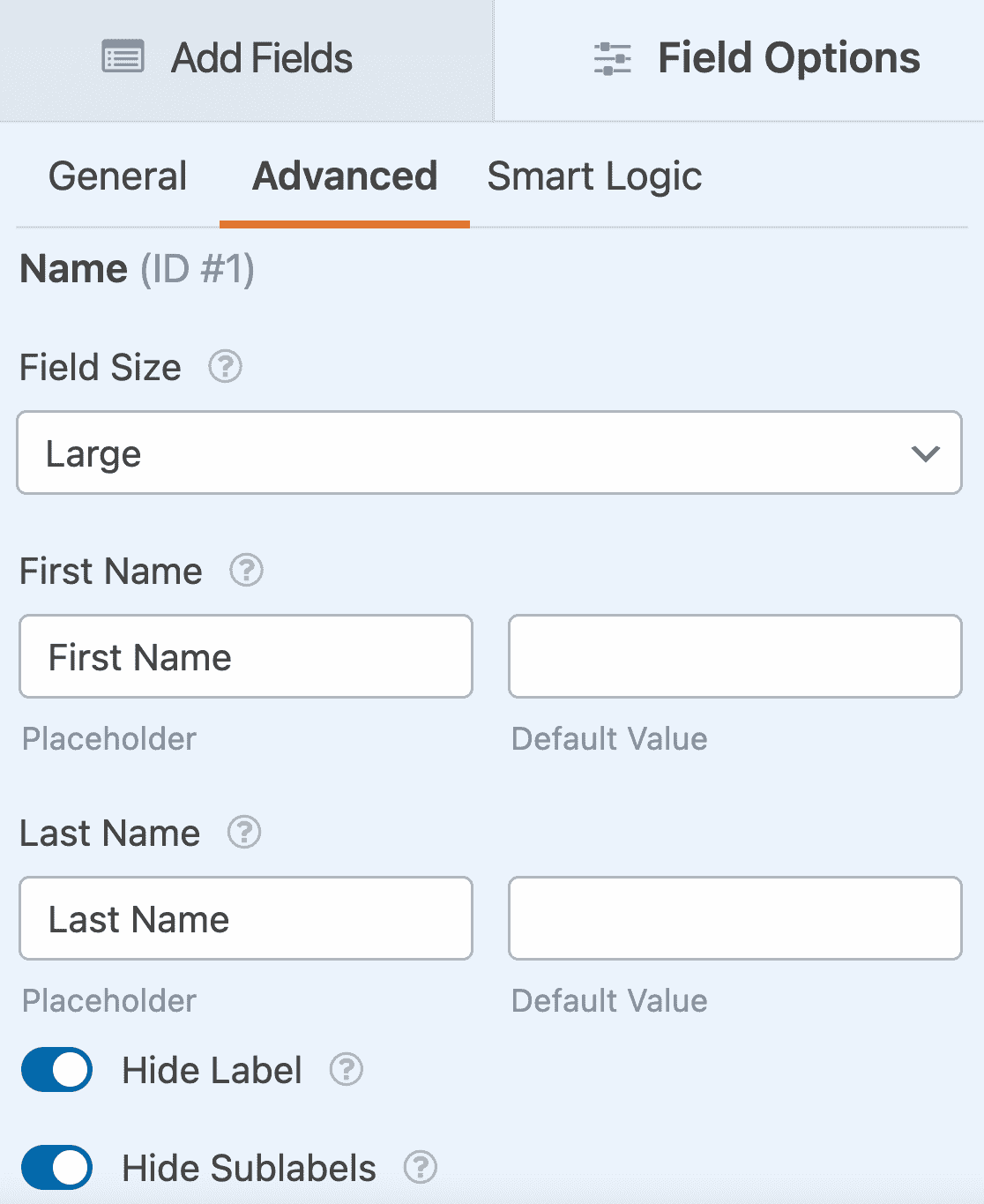 Adding placeholders to a Name field