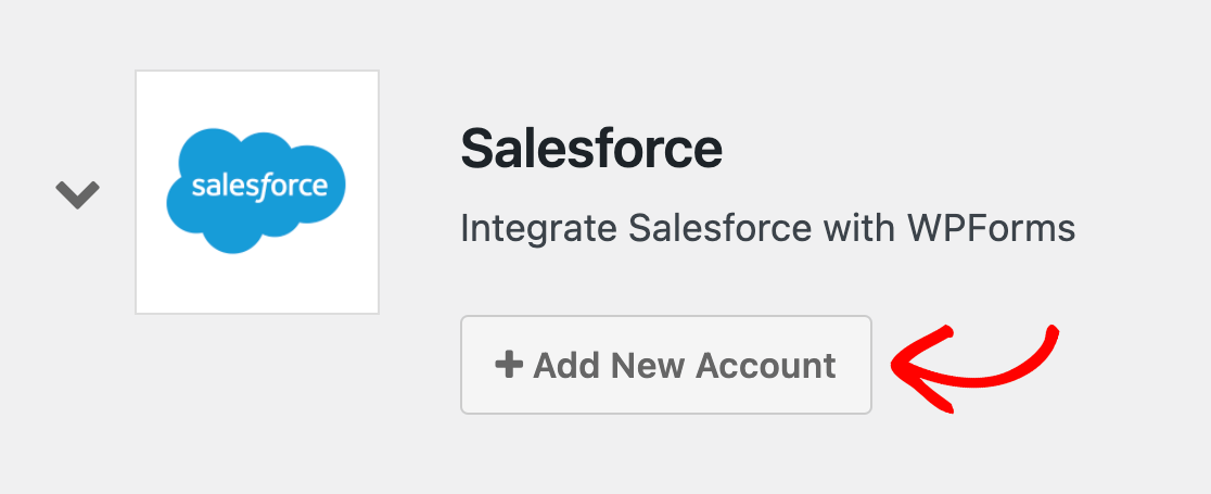Adding a new Salesforce account in the WPForms integrations settings