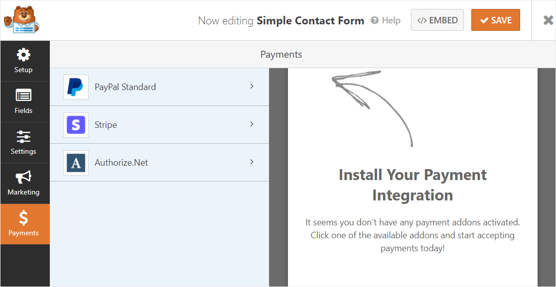 wpforms review payment integrations