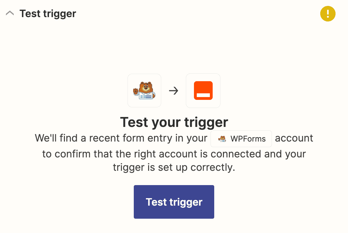 Testing your trigger in Zapier