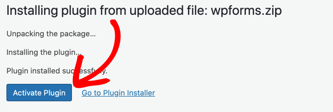 Activate plugin WPForms