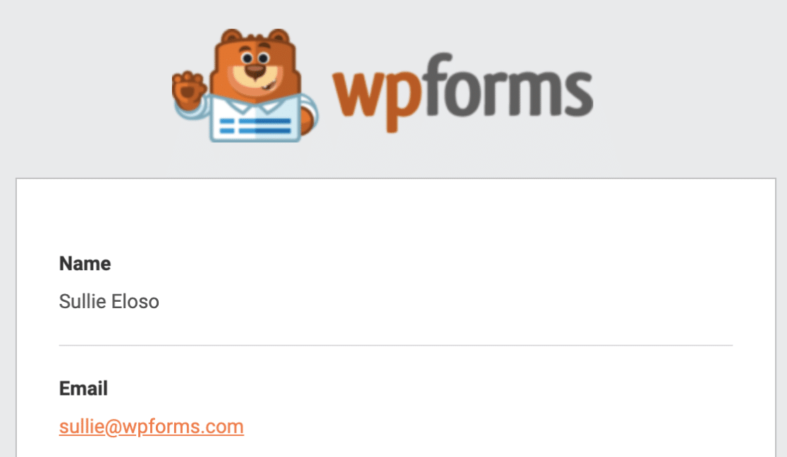 WPforms submitted