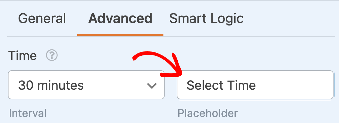 Adding placeholder text to a Time field