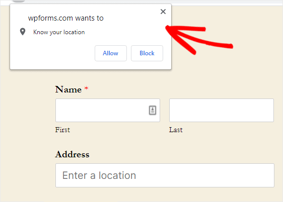 autocomplete location detection w wpforms