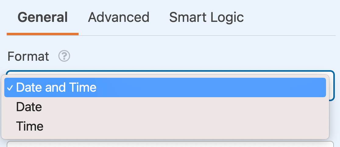 Choosing the Date / Time format