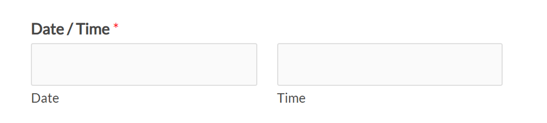 The default label and sublabels for the Date / Time field