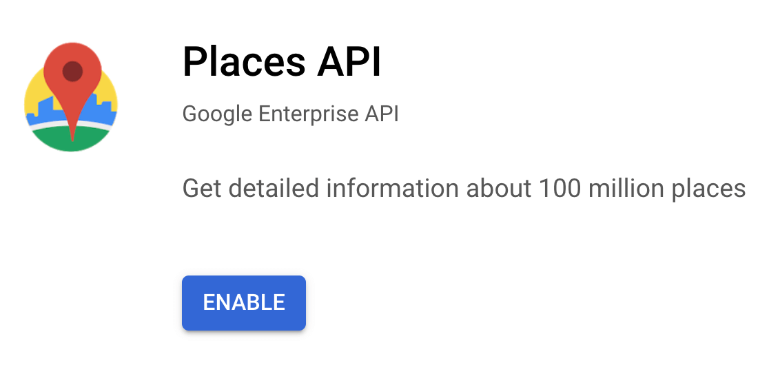 Enabling the Google Places API