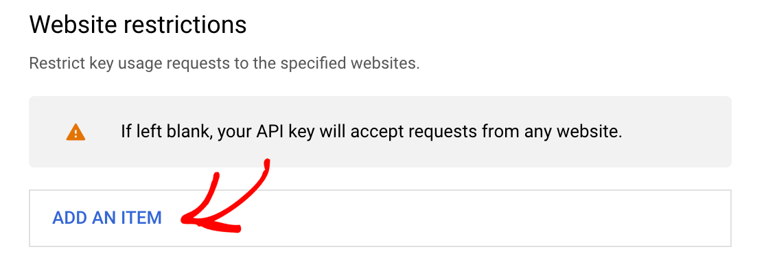 Adding a domain to a Google API key's website restrictions