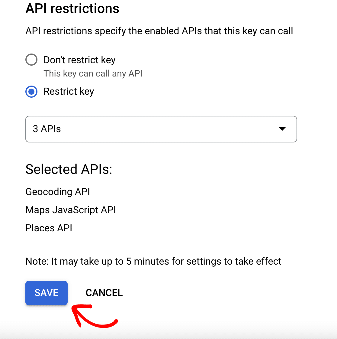 Saving Google API restrictions