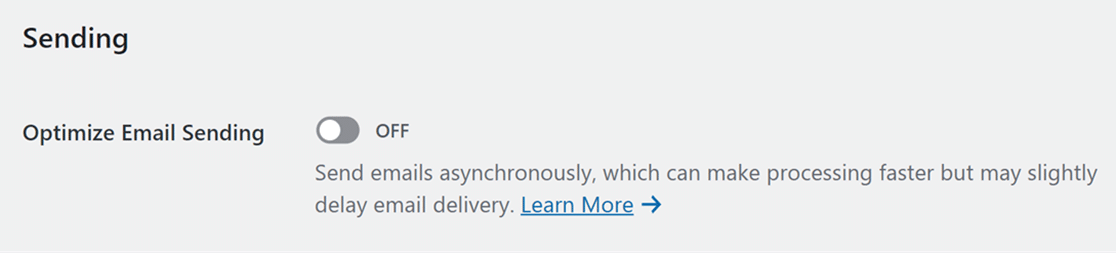 Optimize Email Sending Setting in WPForms