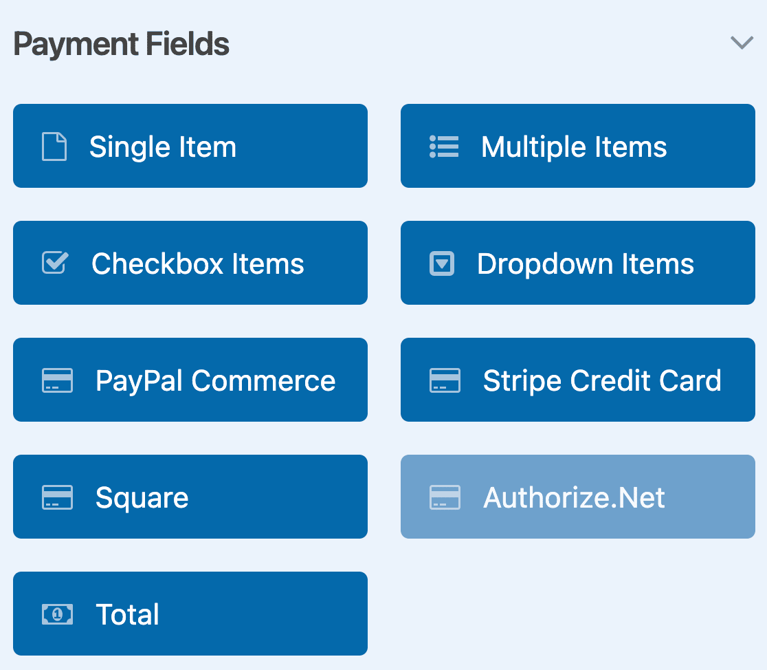 Payment fields