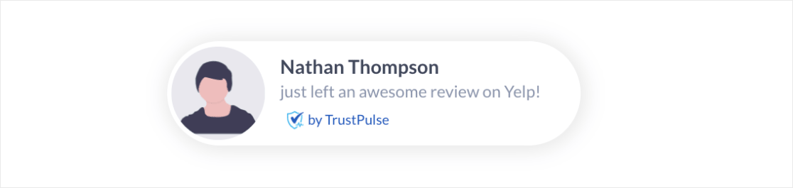 Social proof notification in TrustPulse