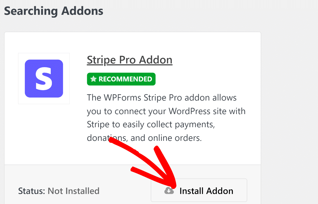 Install Stripe Pro addon