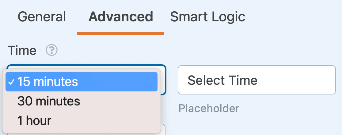 Setting the Time field interval