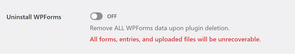 Uninstall WPForms