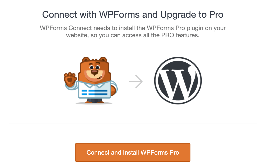 The Connect and Install WPForms Pro button