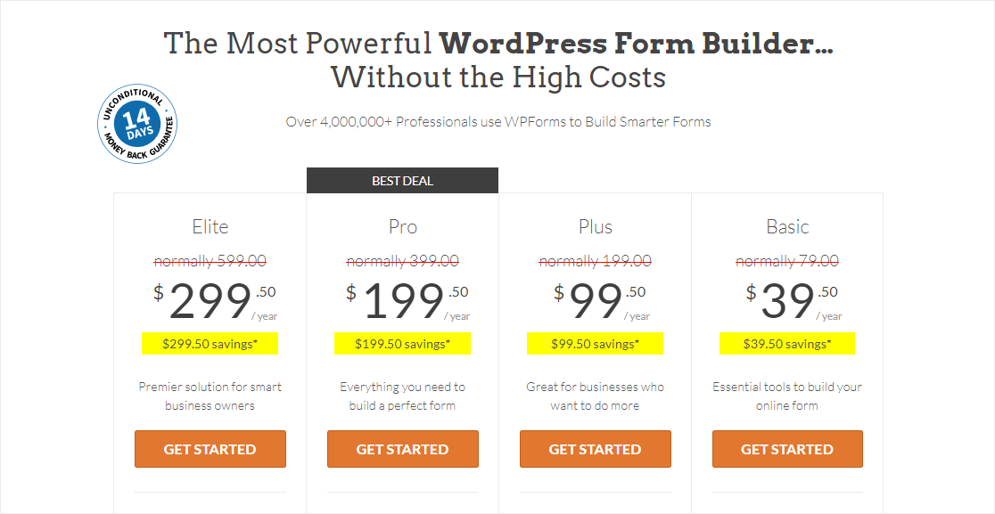 wpforms pricing page how much does wpforms cost