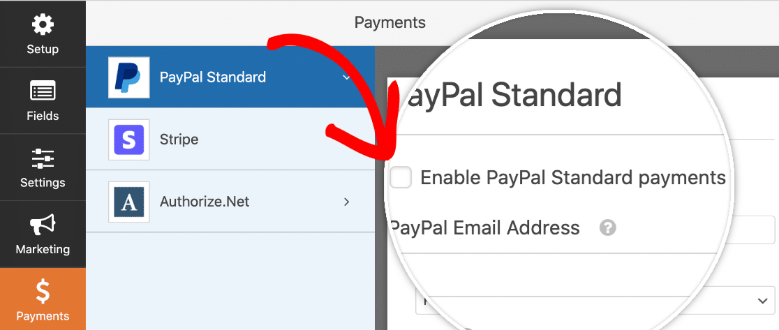 Enable PayPal Payments On WPForms
