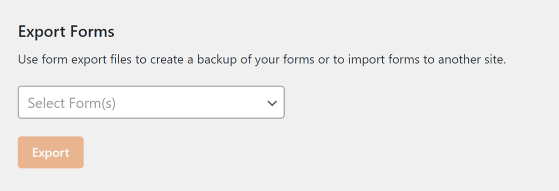 Export forms