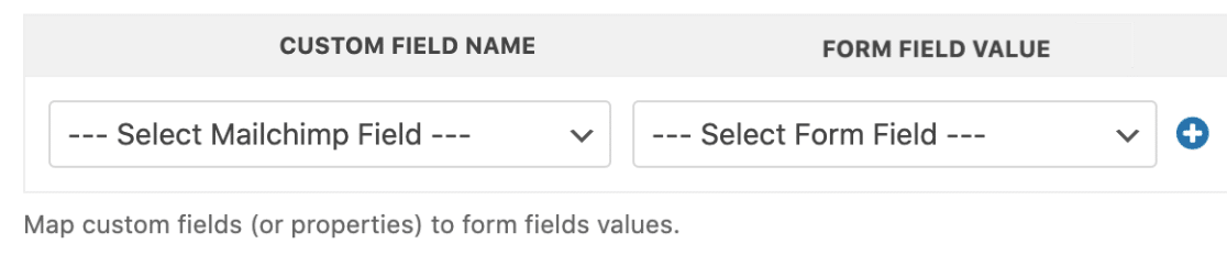 Map form fields to Mailchimp