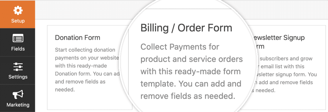WPForms Billing/Order Form Template