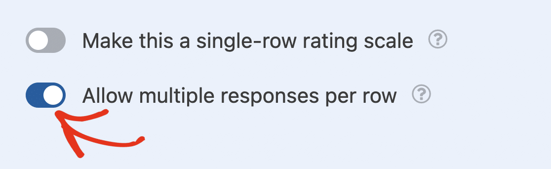 Enabling multiple selections per row for a Likert Scale
