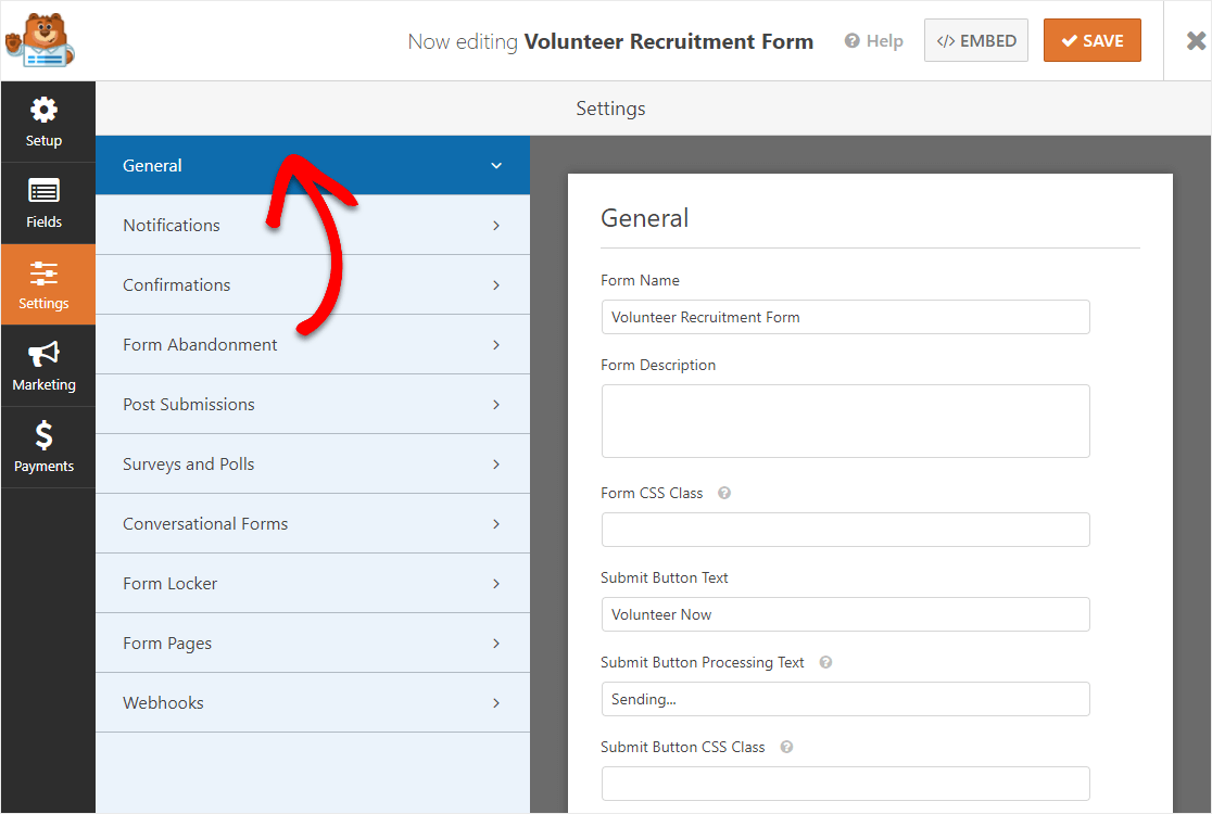 customize a wordpress volunteer form