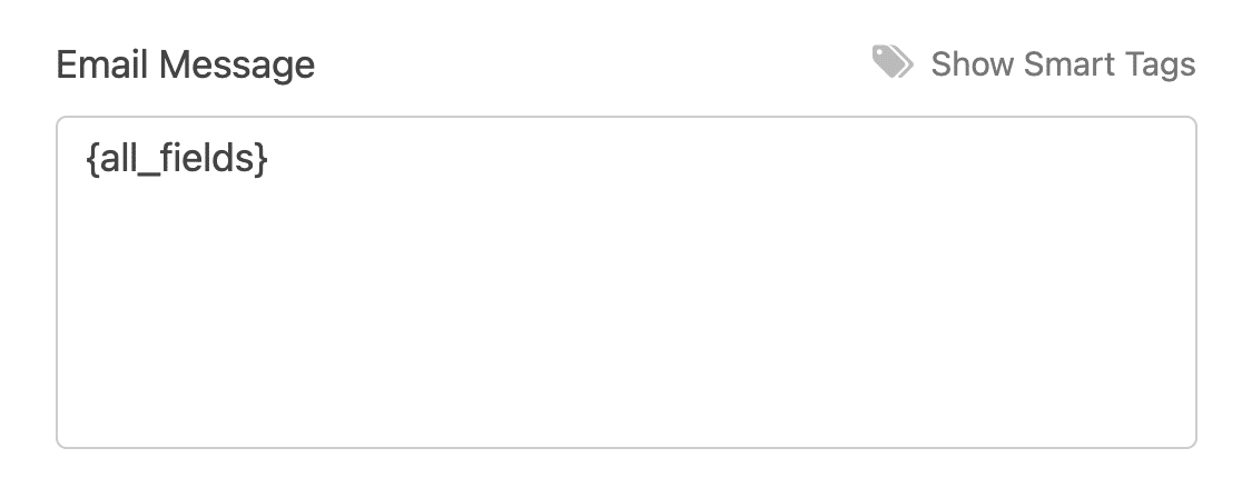 The default email notification message using the {all_fields} Smart Tag