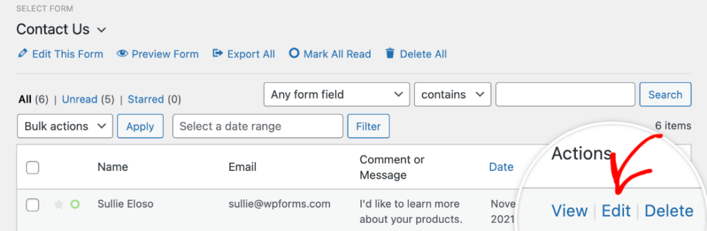 How to Edit Entries in WPForms