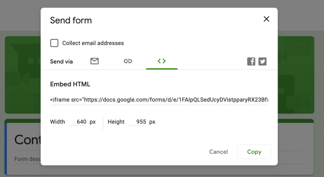 Embed Google Form in WordPress