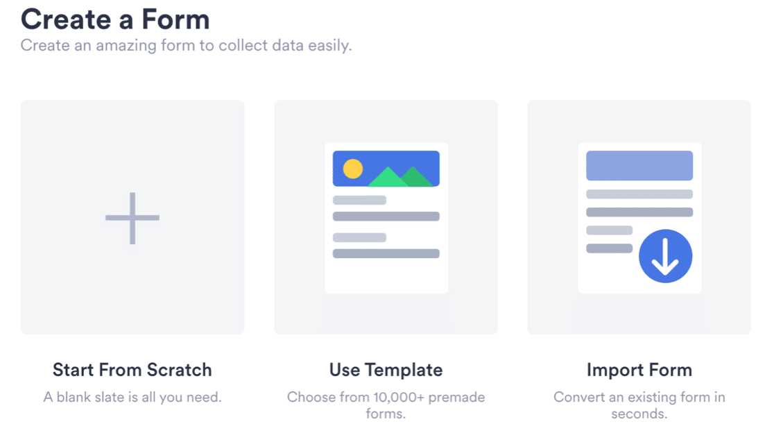 Create a form in JotForm