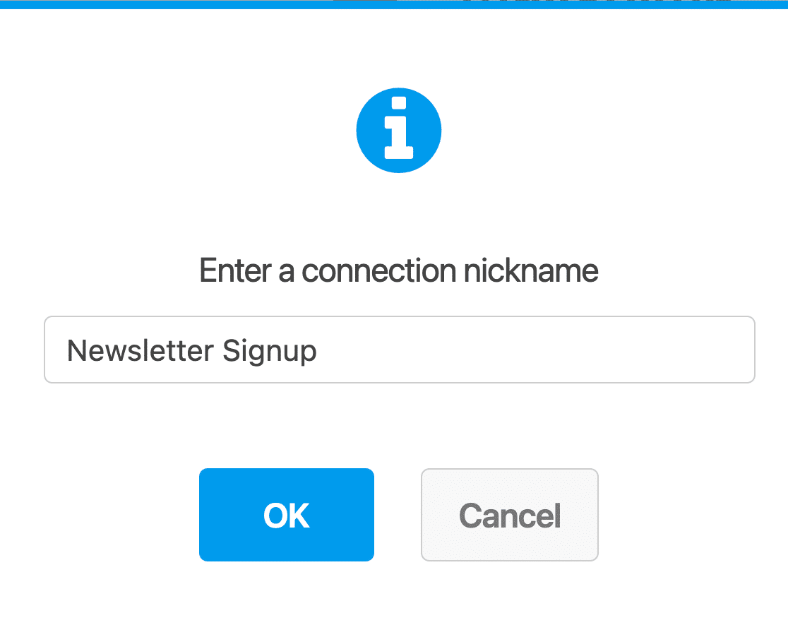 Adding a nickname to a Mailchimp form connection